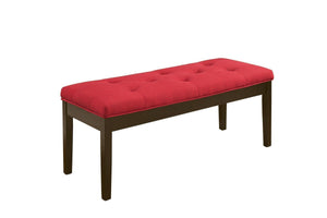 ACME - Effie - Bench - Red Linen & Walnut - 5th Avenue Furniture