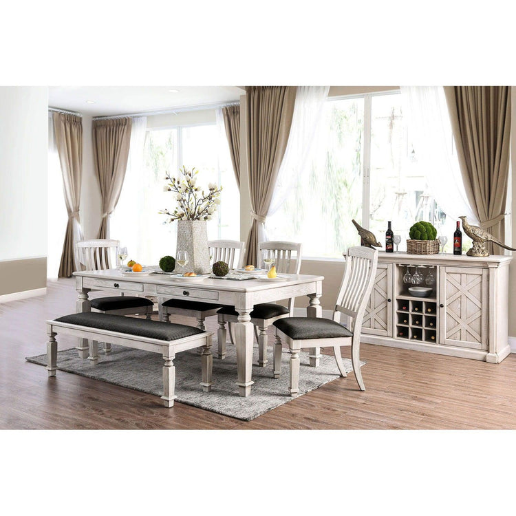 Furniture of America - Georgia - Dining Table - Antique White / Gray - 5th Avenue Furniture