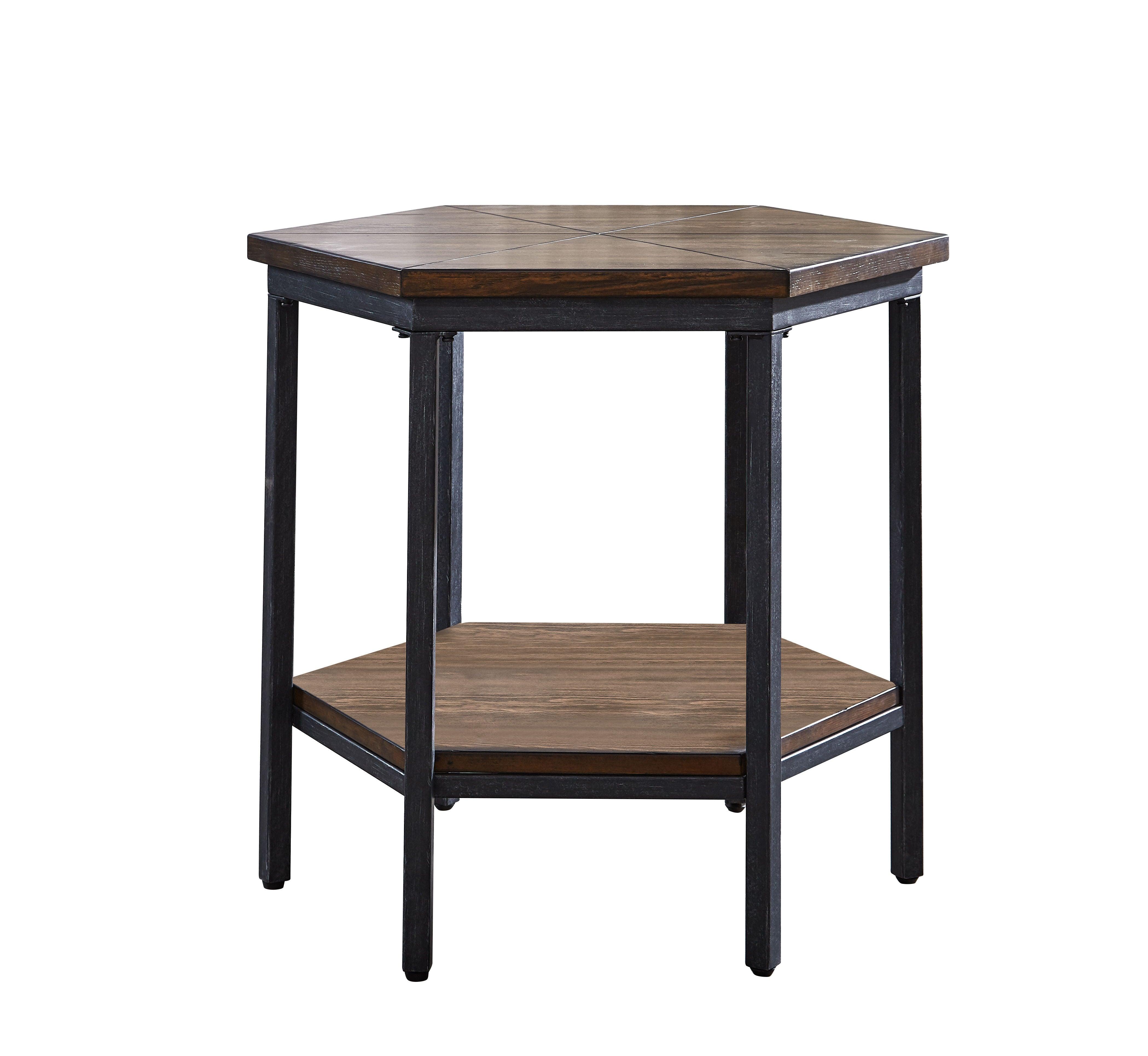 Steve Silver Furniture - Ultimo - Hexagon End Table - Brown - 5th Avenue Furniture