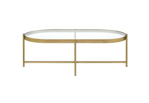 ACME - Charrot - Coffee Table - Clear Glass & Gold Finish - 5th Avenue Furniture