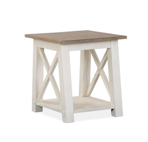 Magnussen Furniture - Sedley - Rectangular End Table - Distressed Chalk White - 5th Avenue Furniture