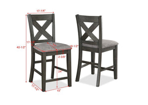 Crown Mark - Rufus - Counter Height Chair (Set of 2) - Gray - 5th Avenue Furniture