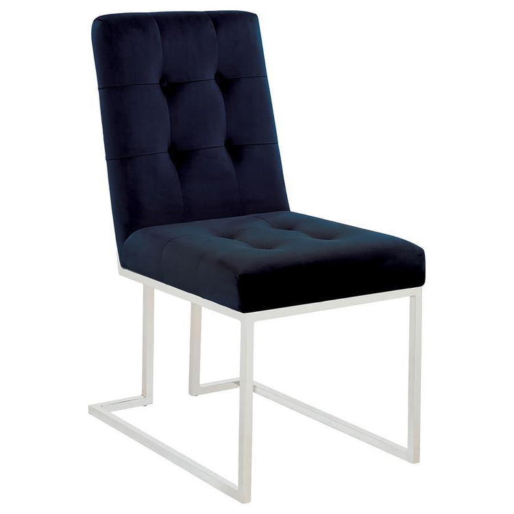 CoasterElevations - Cisco - Upholstered Dining Chairs (Set of 2) - Ink Blue And Chrome - 5th Avenue Furniture