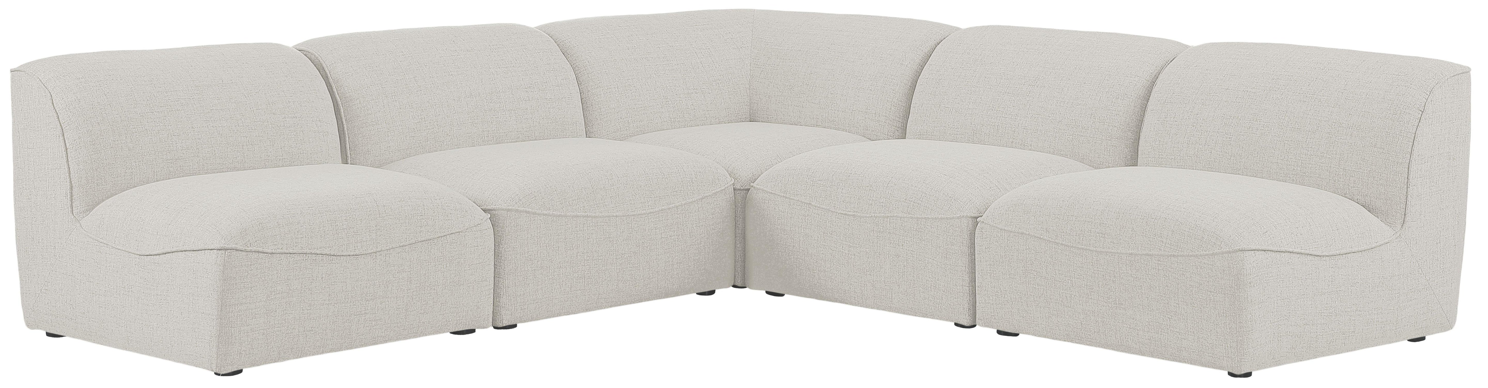 Meridian Furniture - Miramar - Modular Sectional 5 Piece - Cream - Fabric - Modern & Contemporary - 5th Avenue Furniture