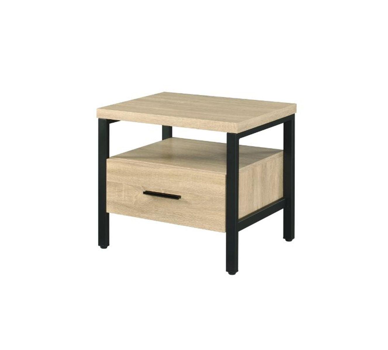 ACME - Yawan - Accent Table - Oak & Black Finish - 5th Avenue Furniture