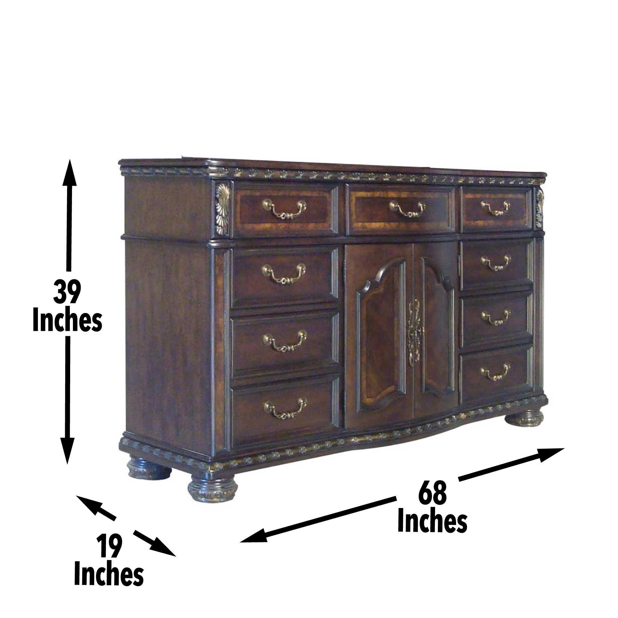 Steve Silver Furniture - Monte Carlo - Dresser And Mirror - Dark Brown - 5th Avenue Furniture