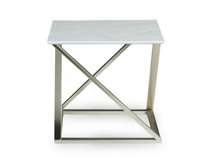 Steve Silver Furniture - Zurich - End Table With Faux White Marble Top - White - 5th Avenue Furniture