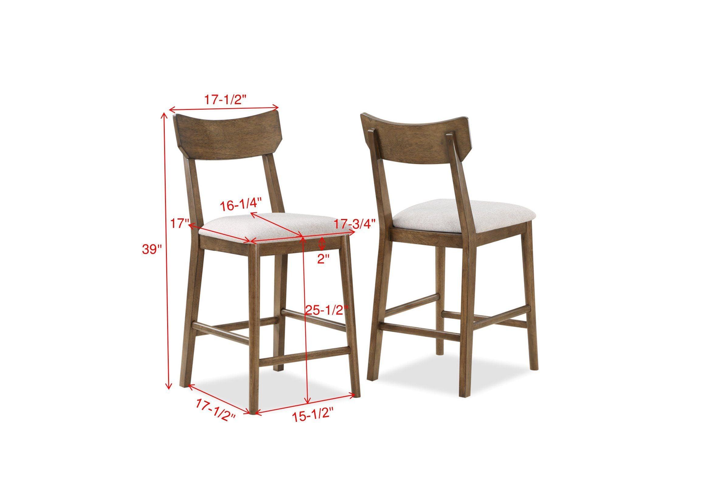 Crown Mark - Weldon - Counter Height Chair (Set of 2) - Brown - 5th Avenue Furniture