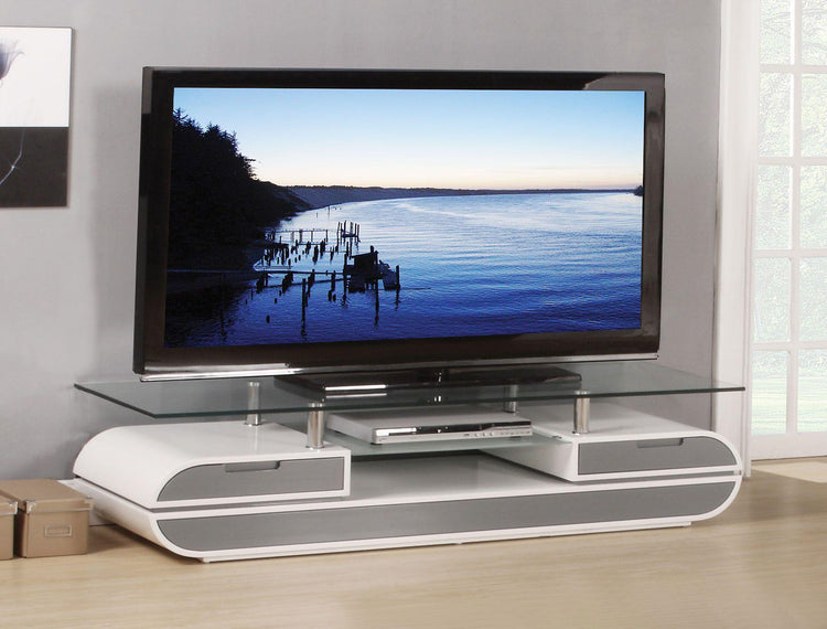 ACME - Lainey - TV Stand - White & Gray - 5th Avenue Furniture