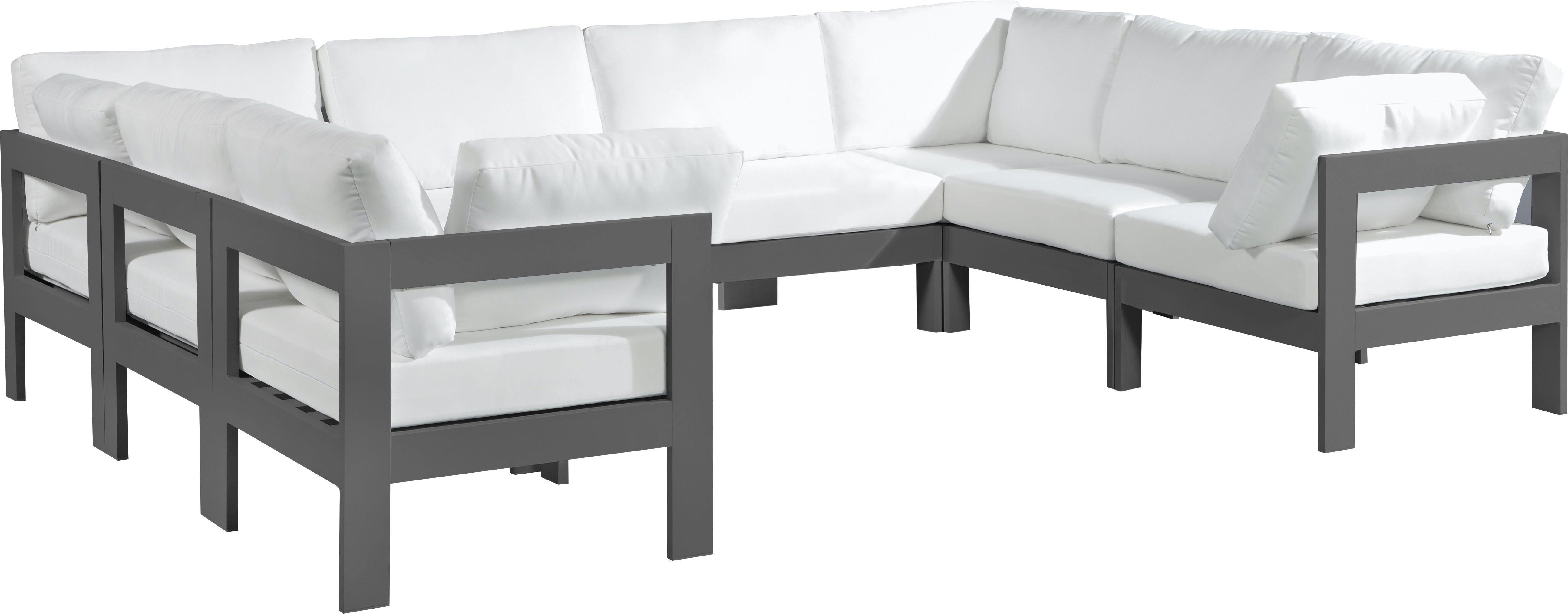 Meridian Furniture - Nizuc - Outdoor Patio Modular Sectional 8 Piece - White - 5th Avenue Furniture