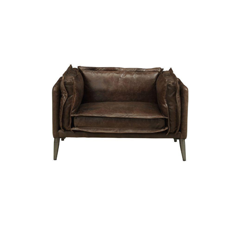 ACME - Porchester - Chair - Distress Chocolate Top Grain Leather - 5th Avenue Furniture