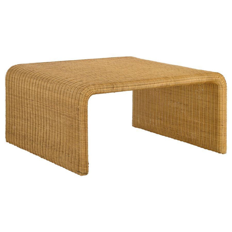 CoasterEssence - Juanita - Square Rattan Coffee Table - Natural - 5th Avenue Furniture