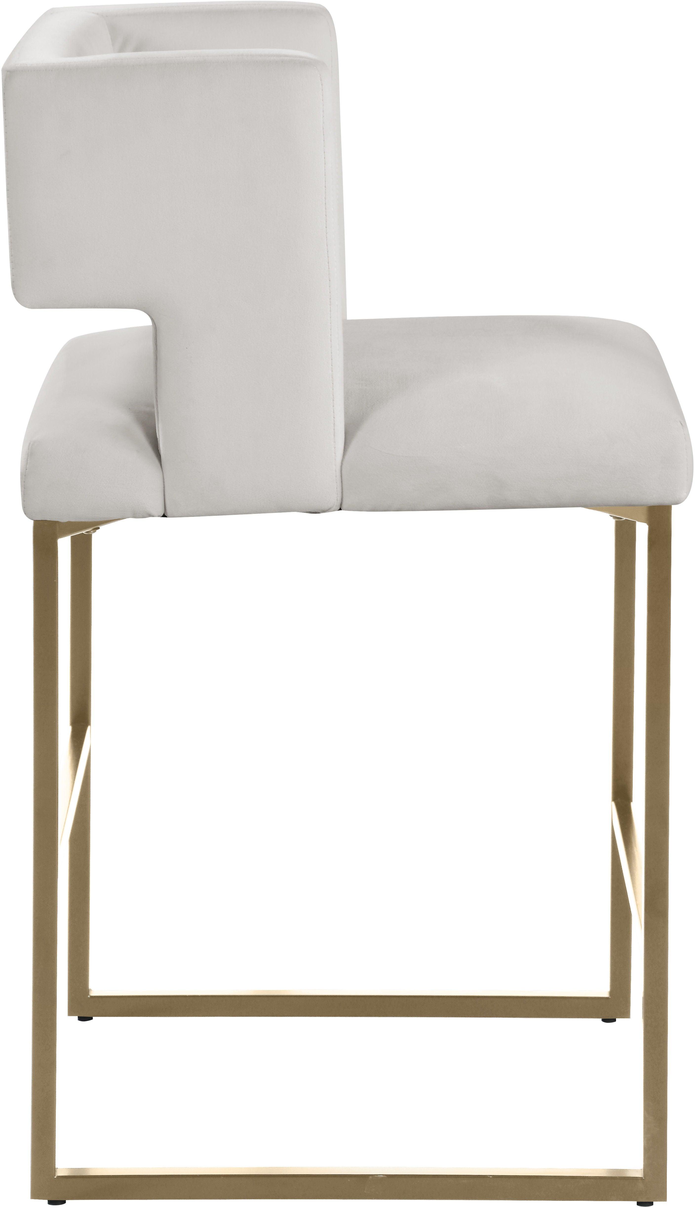 Meridian Furniture - Caleb - Counter Stool with Gold Legs (Set of 2) - 5th Avenue Furniture