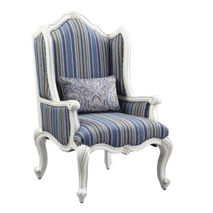 ACME - Ciddrenar - Chair - Fabric & White Finish - 5th Avenue Furniture