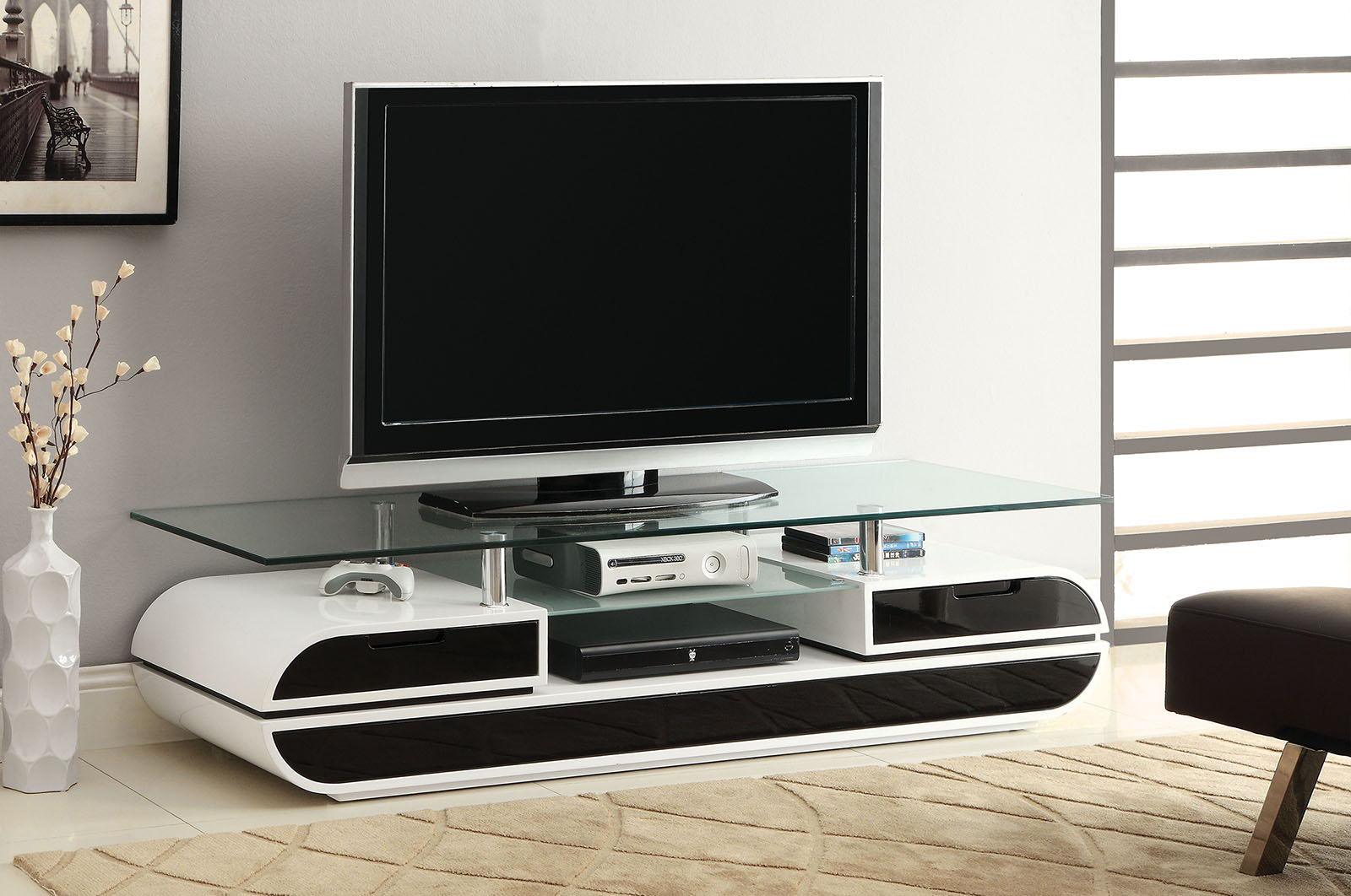 Furniture of America - Evos - TV Console - Black / White - 5th Avenue Furniture