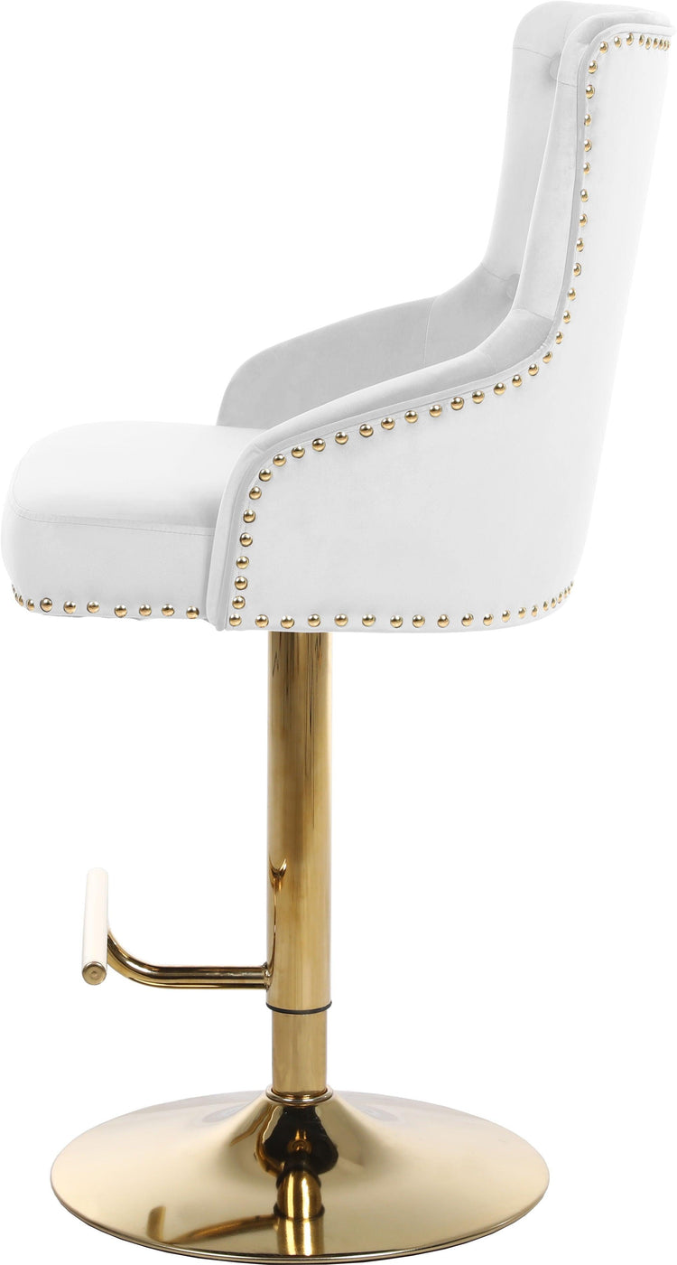 Meridian Furniture - Claude - Adjustable Stool with Gold Base - 5th Avenue Furniture