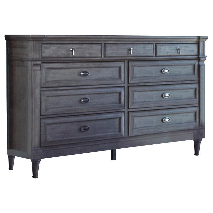 CoasterElevations - Alderwood - 9-Drawer Dresser - French Gray - 5th Avenue Furniture