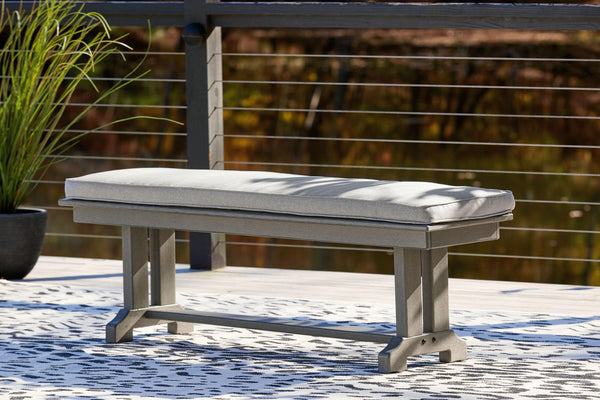 Signature Design by Ashley® - Visola - Gray - Bench With Cushion - 5th Avenue Furniture