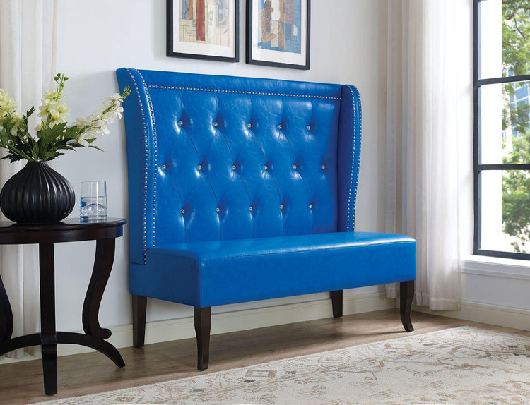 ACME - Oliana - Settee - Blue PU - 5th Avenue Furniture