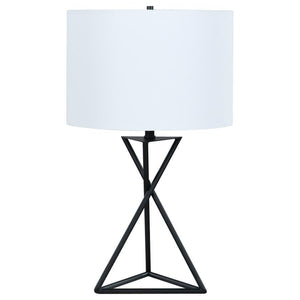 CoasterEveryday - Mirio - Drum Table Lamp - White And Black - 5th Avenue Furniture