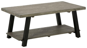 Signature Design by Ashley® - Brennegan - Gray / Black - Rectangular Cocktail Table - 5th Avenue Furniture