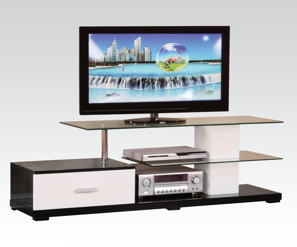 ACME - Ivana - TV Stand - White & Black - 5th Avenue Furniture