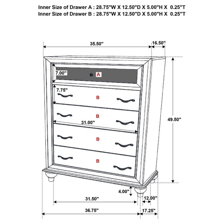 CoasterEveryday - Barzini - 5-drawer Chest - 5th Avenue Furniture