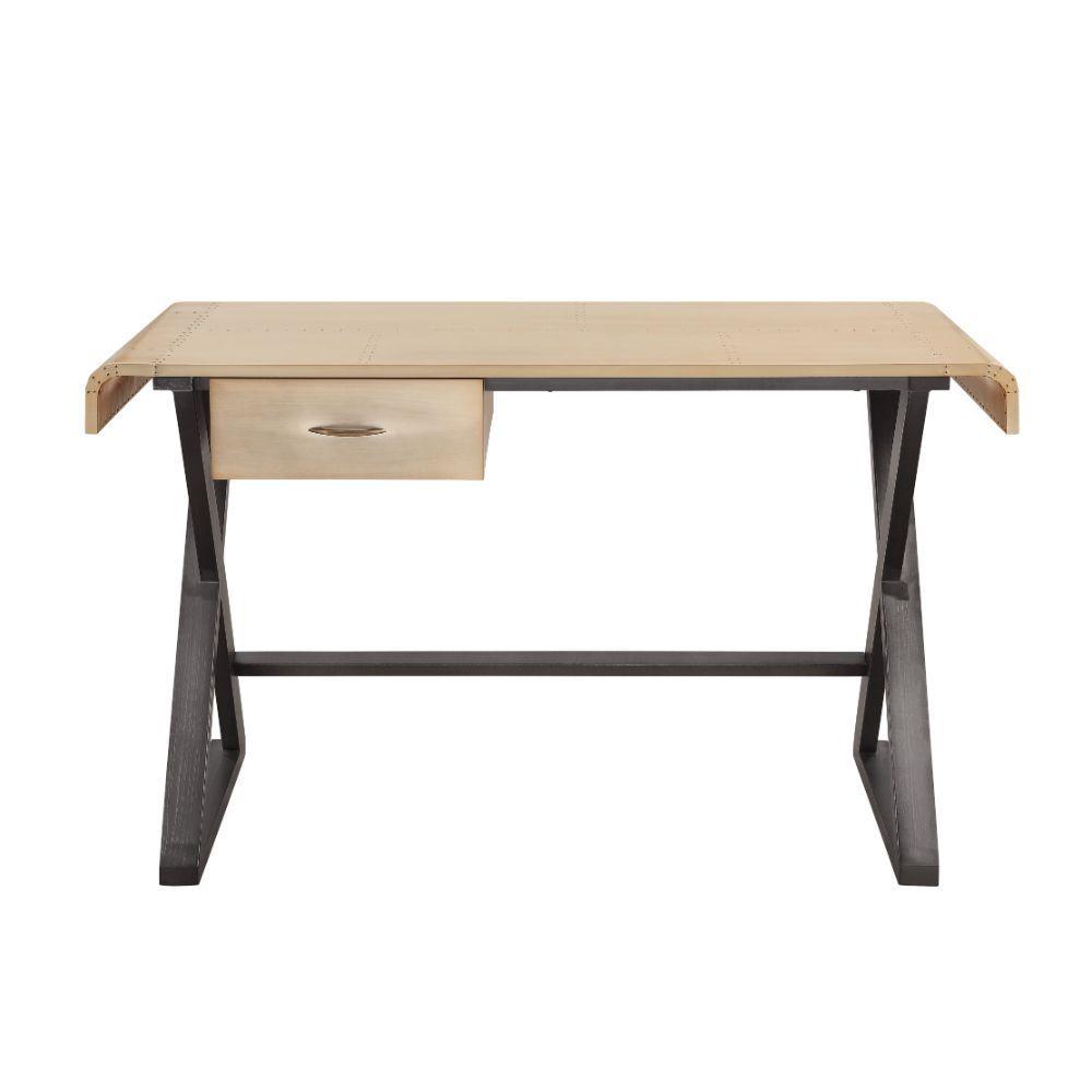ACME - Danton - Desk - Gold Aluminum - 5th Avenue Furniture