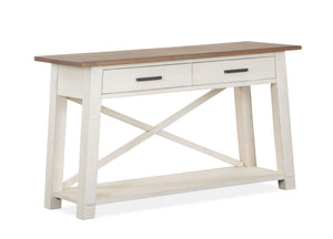 Magnussen Furniture - Sedley - Rectangular Sofa Table - Distressed Chalk White - 5th Avenue Furniture