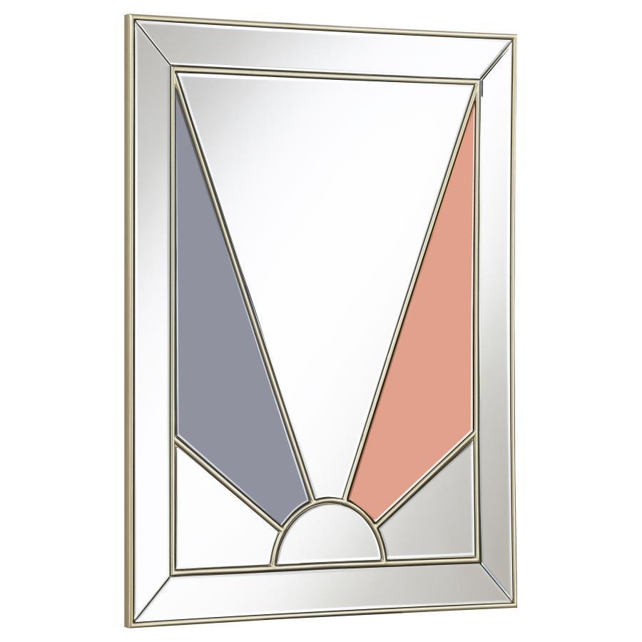 CoasterEveryday - Calixte - Rectangular Wall Mirror - Champagne And Gray - 5th Avenue Furniture