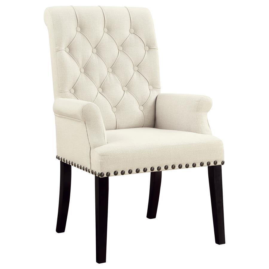 CoasterEssence - Alana - Tufted Back Upholstered Arm Chair - Beige - 5th Avenue Furniture