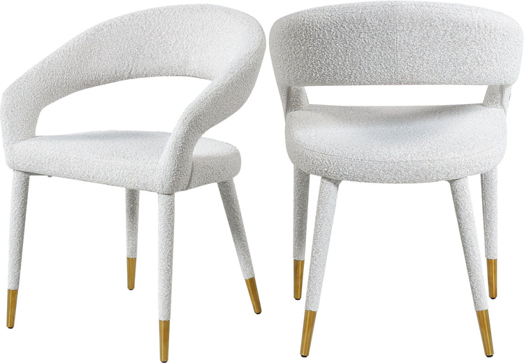 Meridian Furniture - Destiny - Dining Chair - Cream - Fabric - 5th Avenue Furniture