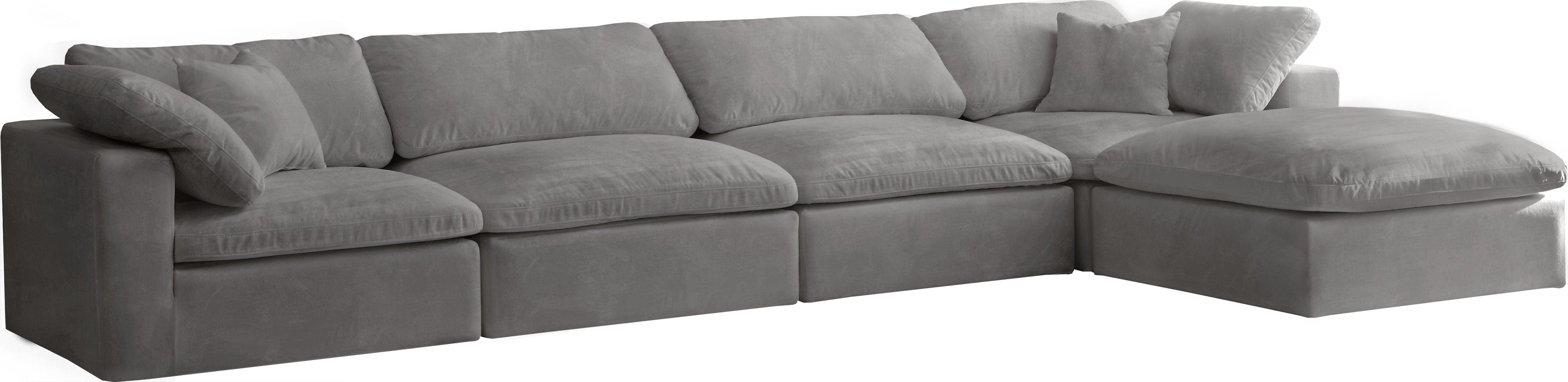 Meridian Furniture - Cozy - Modular Sectional Cloud - Grey - 5th Avenue Furniture