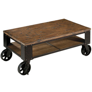 Magnussen Furniture - Pinebrook - Rectangular Starter Cocktail Table - Distressed Natural Pine - 5th Avenue Furniture