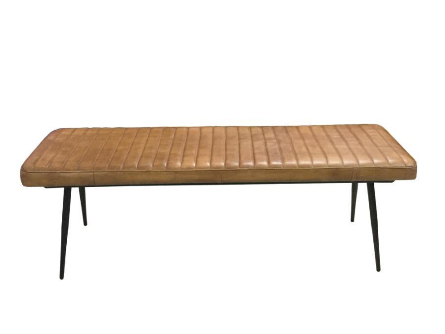 CoasterEssence - Misty - Cushion Side Bench - Camel And Black - 5th Avenue Furniture