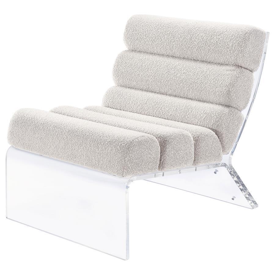 Coaster Fine Furniture - Serreta - Boucle Upholstered Armless Accent Chair With Clear Acrylic Frame - 5th Avenue Furniture