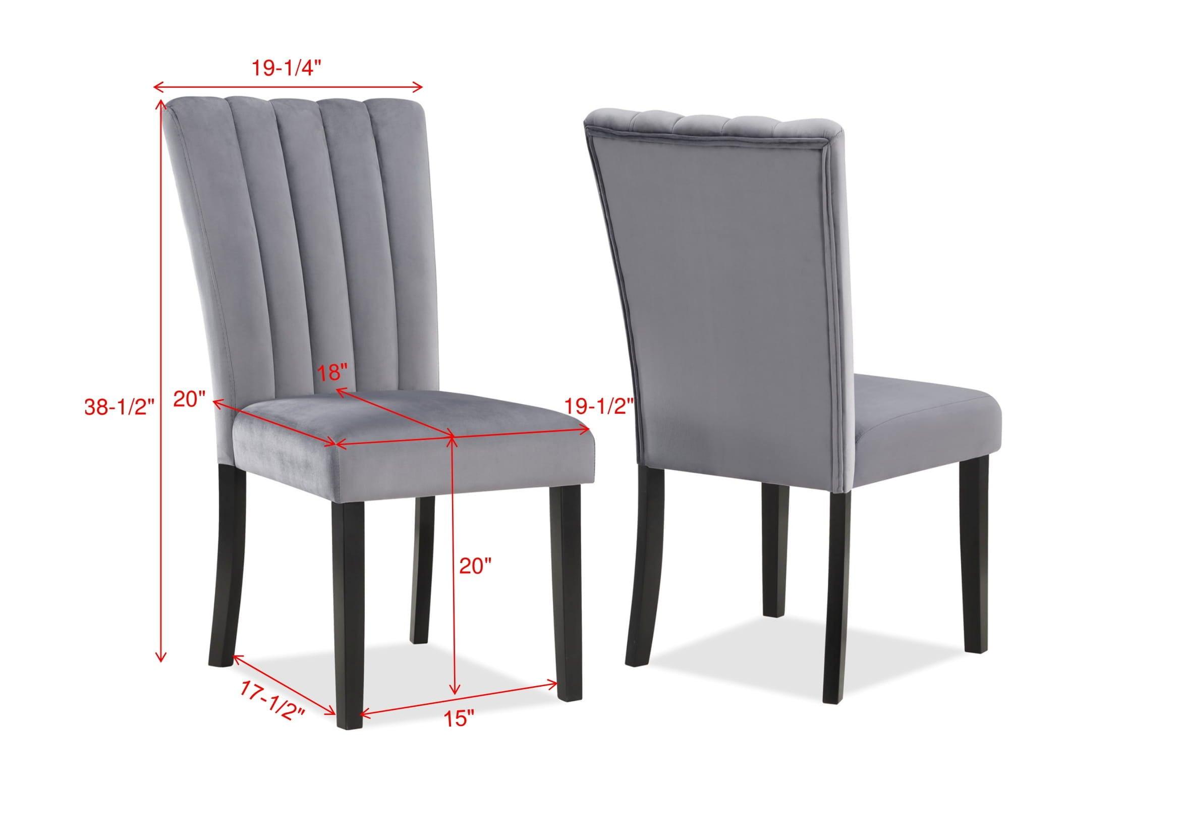 Crown Mark - Pascal - Side Chair (Set of 2) - Gray - 5th Avenue Furniture