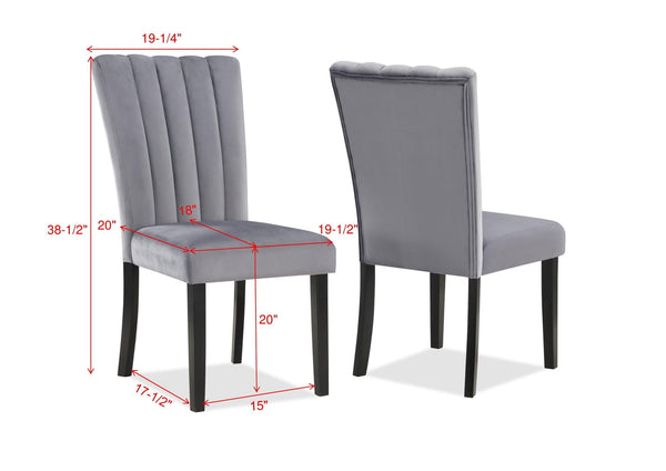 Crown Mark - Pascal - Side Chair (Set of 2) - Gray - 5th Avenue Furniture