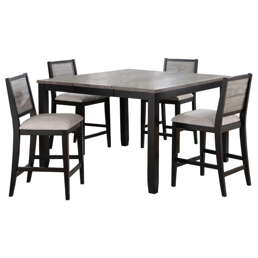 Coaster Fine Furniture - Elodie - 5 Piece Counter Height Dining Table Set With Extension Leaf - Gray And Black - 5th Avenue Furniture