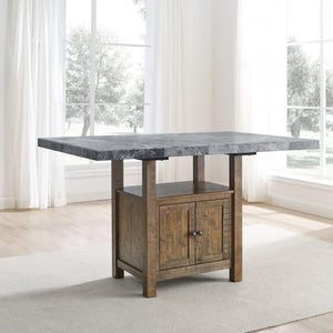 Steve Silver Furniture - Grayson - Gray Marble Counter Table - Dark Gray - 5th Avenue Furniture