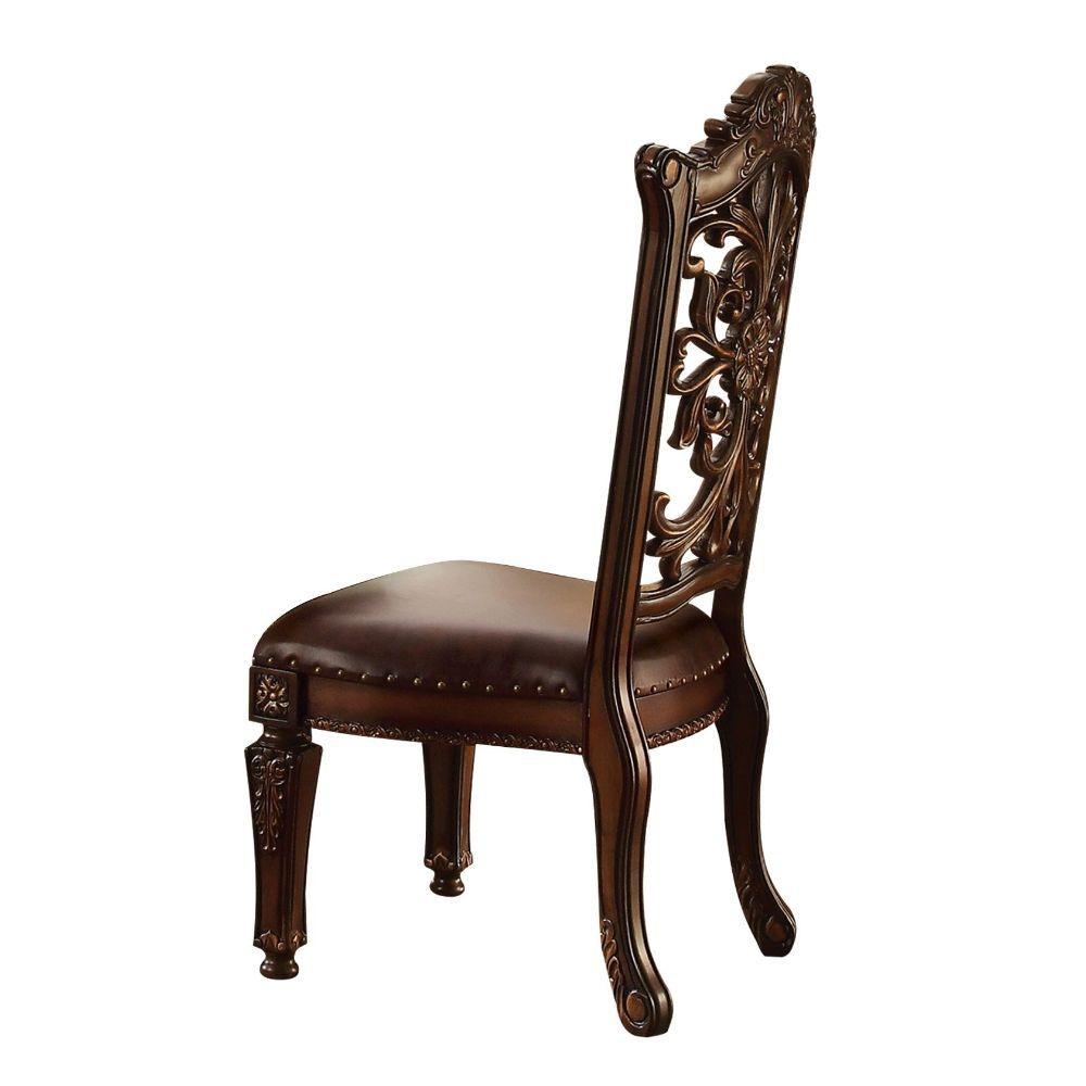 ACME - Vendome - Side Chair (Set of 2) - PU & Cherry - Wood - 48" - 5th Avenue Furniture