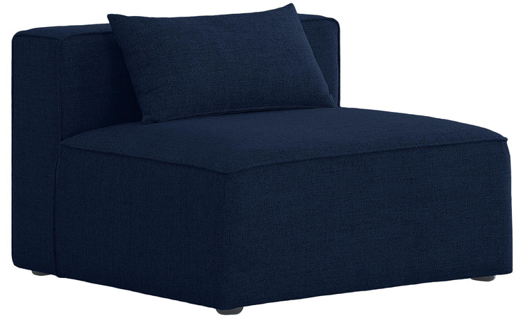 Meridian Furniture - Cube - Armless Chair - Navy - 5th Avenue Furniture