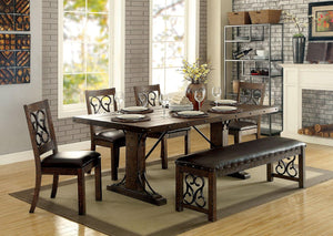 Furniture of America - Paulina - Dining Table - Rustic Walnut / Espresso - 5th Avenue Furniture