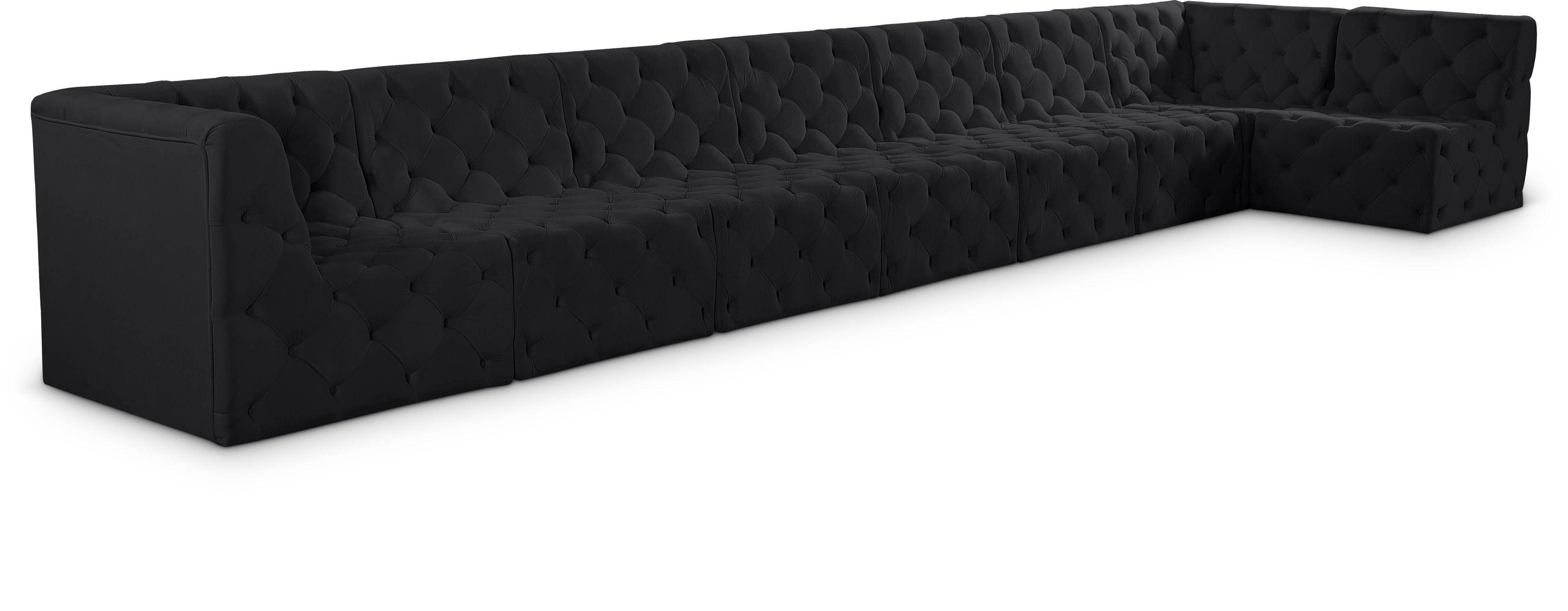 Meridian Furniture - Tuft - Modular Sectional 8 Piece - Black - 5th Avenue Furniture