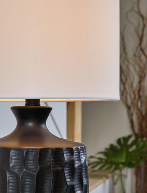 Signature Design by Ashley® - Ellisley - Black - Ceramic Table Lamp - 5th Avenue Furniture