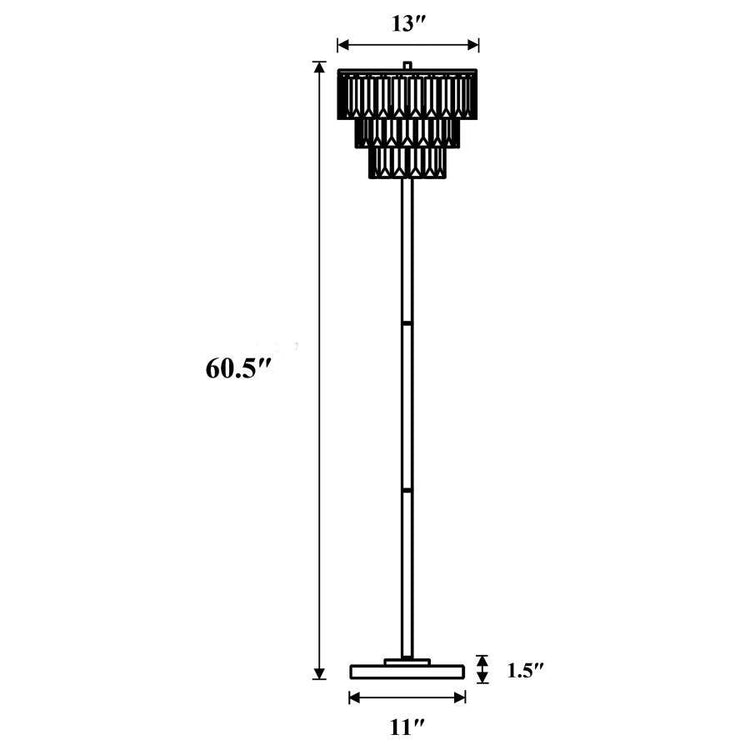 CoasterEveryday - Anya - Metal Base Floor Lamp - Chrome And Crystal - 5th Avenue Furniture