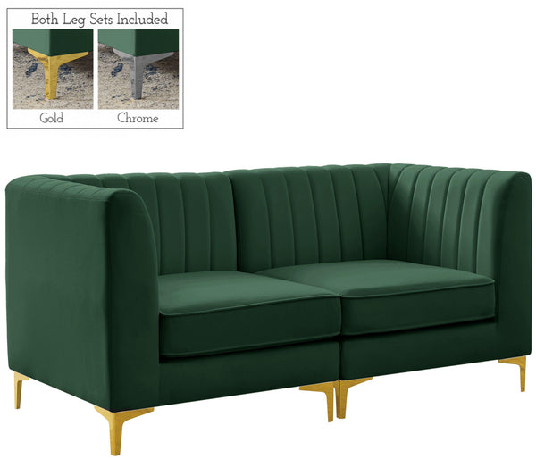 Meridian Furniture - Alina - Modular Sectional - Green - Fabric - 5th Avenue Furniture
