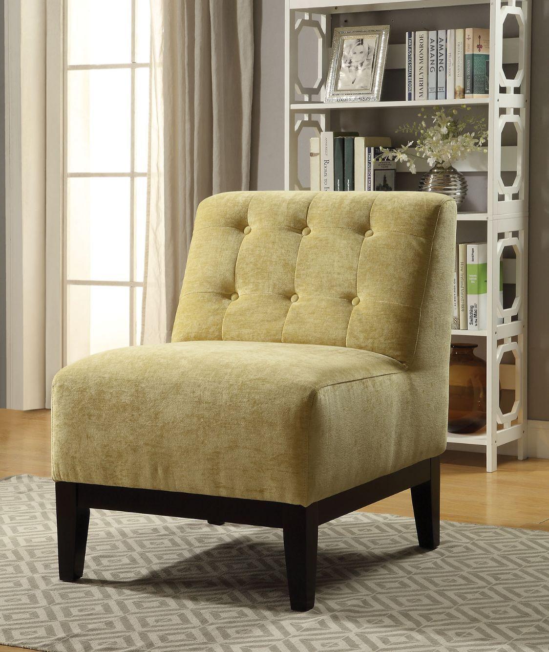 ACME - Cassia - Accent Chair - Yellow Fabric - 5th Avenue Furniture