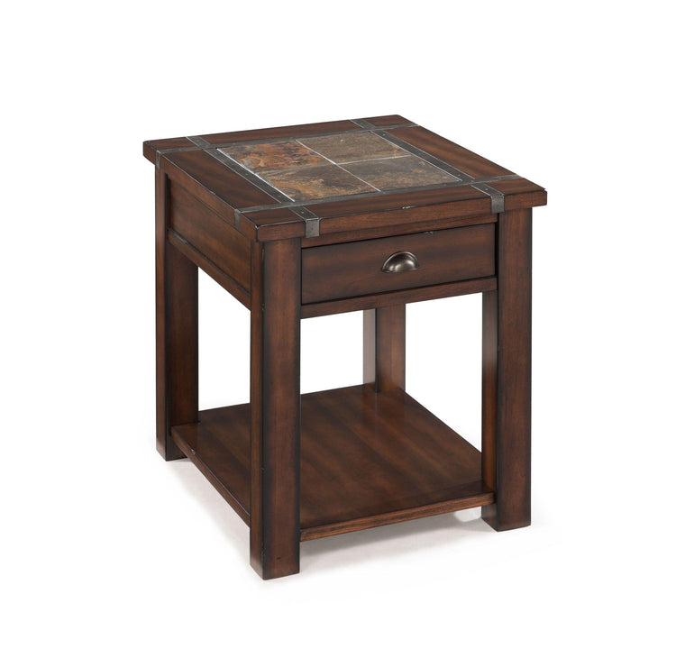 Magnussen Furniture - Roanoke - Rectangular End Table - Cherry And Slate - 5th Avenue Furniture