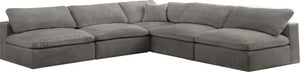 Meridian Furniture - Cozy - Modular Sectional Cloud - Grey - Fabric - 5th Avenue Furniture